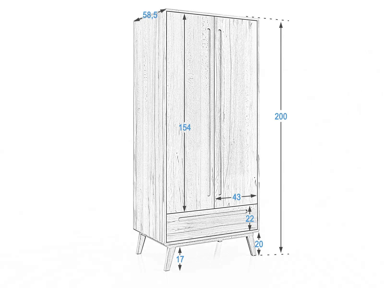 Szafa drewniana bukowa Beskid Meble Magnat